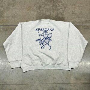 vintage michigan state spartans collegiate grey crewneck size large